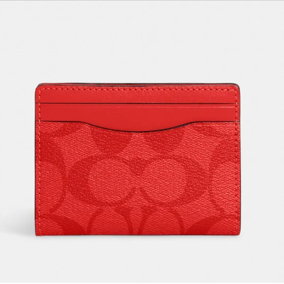 Coach | Accessories | Coach Red Signature Canvas Magnetic Card